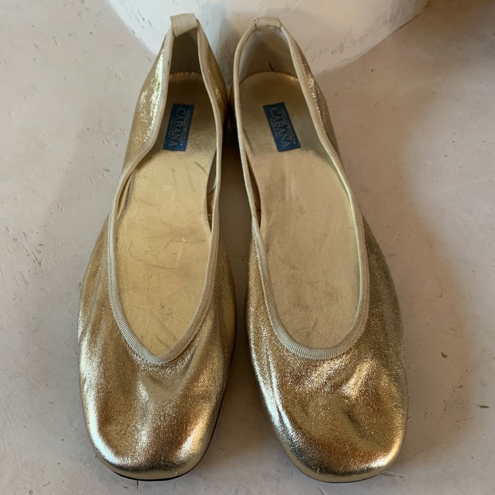 Gold Ballet Flats